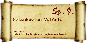 Sztankovics Valéria névjegykártya
